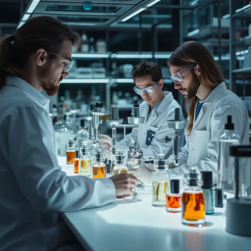 Výzkum parfémů v laboratoři